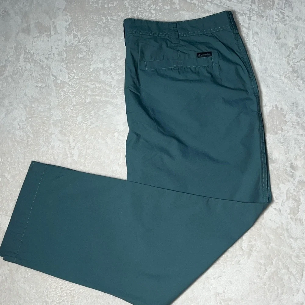 Columbia Sportswear Men’s Chino Pants Deep Sage Green Outdoor Zip Up 42 X 30 - Picture 4 of 12